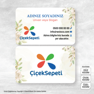 Çiçek Sepete Kartvizit Baskı Mdl:V002