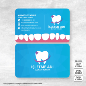 Diş Hekimi Kartvizit Baskı Mdl:V0522
