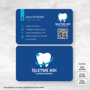 Diş Hekimi Kartvizit Baskı Mdl:V0531