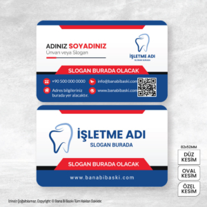 Diş Hekimi Kartvizit Baskı Mdl:V0533
