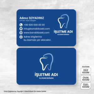 Diş Hekimi Kartvizit Baskı Mdl:V0535