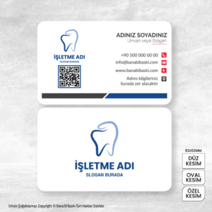 Diş Hekimi Kartvizit Baskı Mdl:V0538