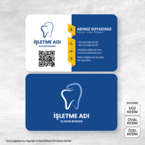 Diş Hekimi Kartvizit Baskı Mdl:V0541