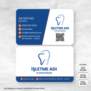 Diş Hekimi Kartvizit Baskı Mdl:V0544