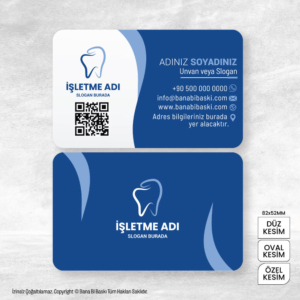 Diş Hekimi Kartvizit Baskı Mdl:V0545