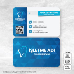Diş Hekimi Kartvizit Baskı Mdl:V0554