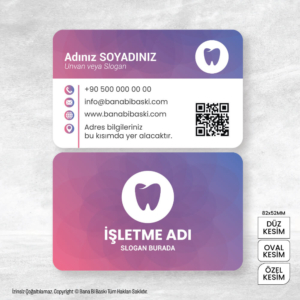 Diş Hekimi Kartvizit Baskı Mdl:V0526