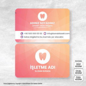 Diş Hekimi Kartvizit Baskı Mdl:V0529