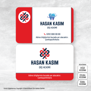 Diş Hekimi Kartvizit Baskı Mdl:V0339