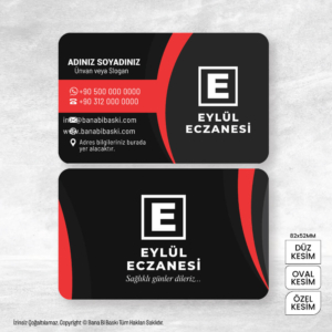 Eczane Kartvizit Baskı Mdl:V0498