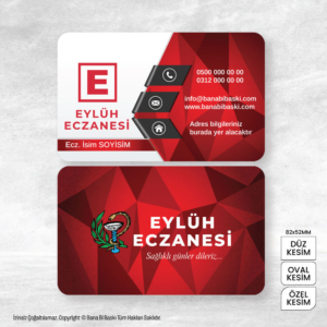 Eczane Kartvizit Baskı Mdl:V0507