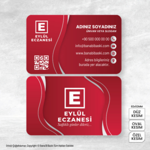 Eczane Kartvizit Baskı Mdl:V0508