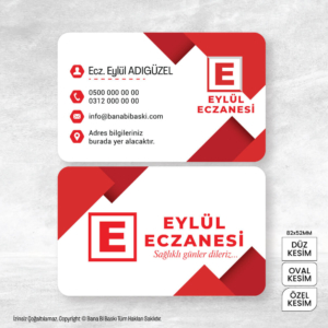 Eczane Kartvizit Baskı Mdl:V0520