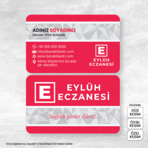 Eczane Kartvizit Baskı Mdl:V0516
