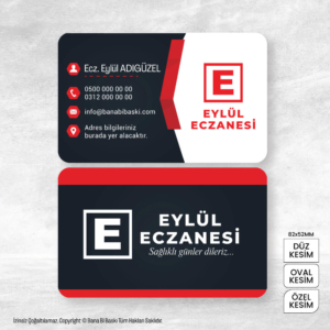 Eczane Kartvizit Baskı Mdl:V0515