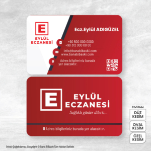 Eczane Kartvizit Baskı Mdl:V0493