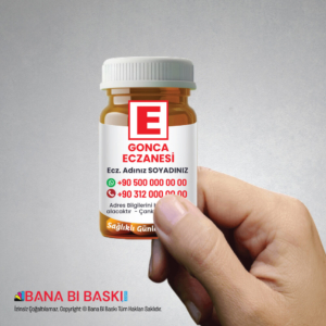 Eczane Magnet Baskı (Eczane Şişe Magnet) M013