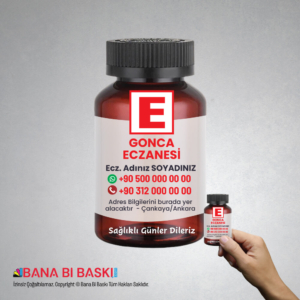 Eczane Magnet Baskı (Eczane Şişe Magnet) M004