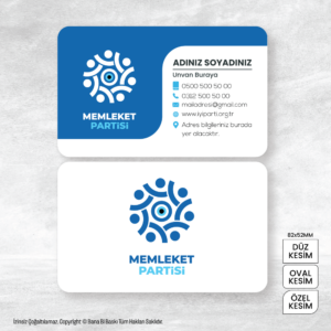 Memleket Partisi Kartvizit Baskı Mdl:V0109