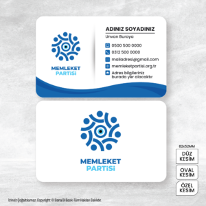 Memleket Partisi Kartvizit Baskı Mdl:V0112