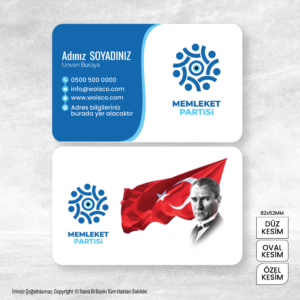 Memleket Partisi Kartvizit Baskı Mdl:V0125
