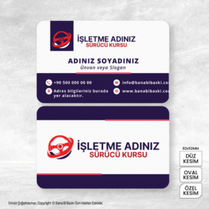 Sürücü Kursu Kartvizit Baskı Mdl:V0425
