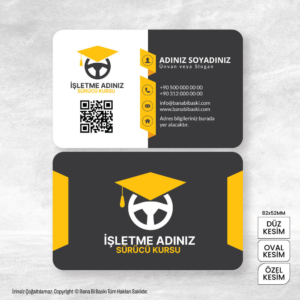 Sürücü Kursu Kartvizit Baskı Mdl:V0427
