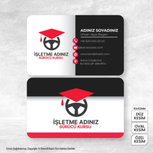 Sürücü Kursu Kartvizit Baskı Mdl:V0414