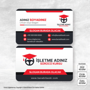 Sürücü Kursu Kartvizit Baskı Mdl:V0434