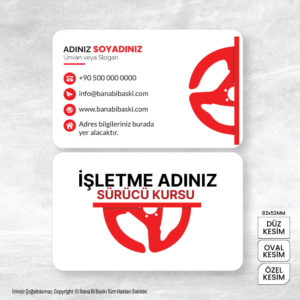 Sürücü Kursu Kartvizit Baskı Mdl:V0418
