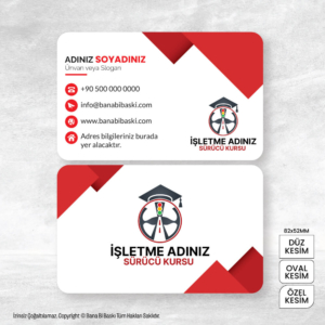Sürücü Kursu Kartvizit Baskı Mdl:V0420