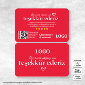 Teşekkür Kartı Baskı Mdl:V0391