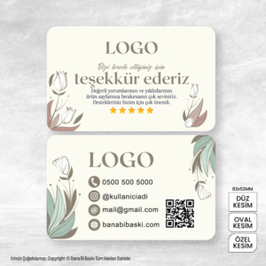 Teşekkür Kartı Baskı Mdl:V0400