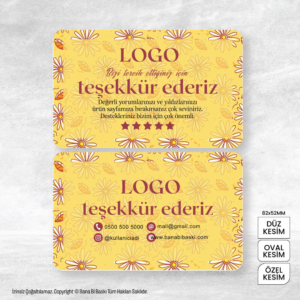 Teşekkür Kartı Baskı Mdl:V0404