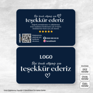 Teşekkür Kartı Baskı Mdl:V0388