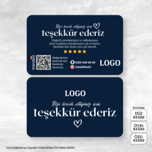 Teşekkür Kartı Baskı Mdl:V0389