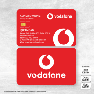 Vodafone Kartvizit Baskı Mdl:V0376