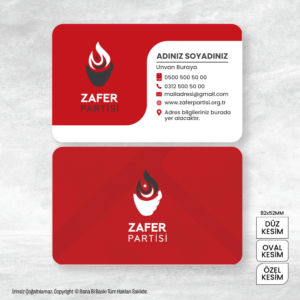 Zafer Partisi Kartvizit Baskı Mdl:V0283
